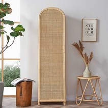라탄옷장 빈티지 키큰 옷장 레트로 원목옷장 라탄 서랍, 2단 칸막이