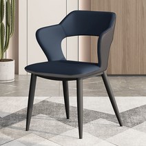 북유럽 라이트 럭셔리 식탁 의자, 티베트블루 (가죽)