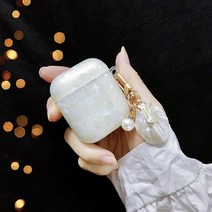헤드폰 거치대 헤드셋 걸이 럭셔리 광택 케이스 for apple airpods 1 2, 에어팟 12용 흰색
