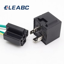 자동차 릴레이 소켓 12V 12 볼트 40A 40 Amp 및 와이어 1 쌍, 한개옵션0
