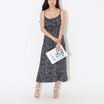 [바보사랑] 여성 데일리 민소매 나뭇잎 롱원피스 드레스