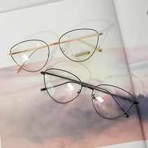 캣츠아이 삼각 경량 가벼운 패션 금테 메탈 얇은 안경테