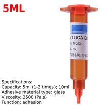 파손유리복구액 tp-2500 loca 액체 광학 투명 접착제 uv 접착제 전화 태블릿 화면 수리 용 수리 510ml, 5ml, 01 5ml