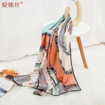 50대여성 스카프 프로랄 꽃무늬 플로랄 실크 스카프