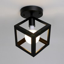 [빛나라닷컴] 큐브 LED 현관 직부 센서등, 블랙 (센서등)   LED 볼전구 숏타입 12W (주광색) 포함