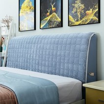 침대 헤드 보드 대형 삼각 등받이 쇼파 쿠션 커버 22, 회색 파란색, 2.3미터