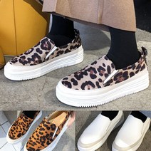 (HH)여자신발 호피무늬 통굽 슬립온 겨울 단화 AL466