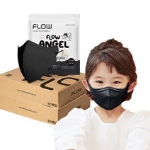 플로우 천사 KF94 유아 마스크 XS 초소형, 100매, 블랙