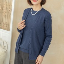 [디얼마미] 필수 기본 브이 가디건 미시옷 빅사이즈 엄마옷 중년 여성 마담