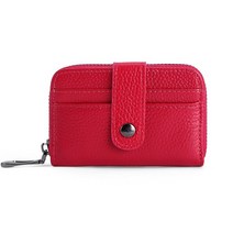 헤드 가죽 가방 러블리 RFID 풍금 카드 세트 미니 쇼트 소가죽 신용카드 가방 증명서 집게 지갑