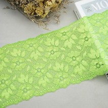 의류 재봉 천2메터/몫 16CM 탄성 스트레치 스판덱스 꽃 자수 레이스 리본 DIY 의류 바느질 및 패브릭 공예, 08 Apple Green