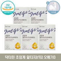 닥터린 초임계 알티지 오메가3 식약처인증 rtg 오매가3 + 씨오케이마스크 증정, 5개, 30캡슐