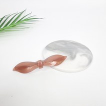 프랑스핀 호피 퓨어 입술 리본 9 cm 포인트 자동핀