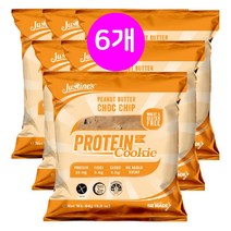 저스틴프로틴바 저탄수 글루텐프리 쿠키 64g- 피넛버터, 6개