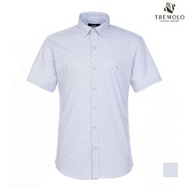 인디안 TREMOLO 패턴 믹스 스트레치 코튼 반팔 셔츠_TGNTSV3341 1