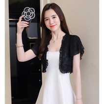 로맨틱홀리데이 여름 여성 쉬폰 플라워 볼레로 가디건 숏 미니 레이스 자켓 GL1144 - 1208