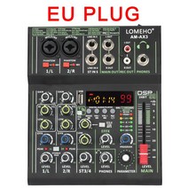 미니 4 채널 오디오 믹서 개별 48V 팬텀 파워 99 DSP 효과 블루투스 USB 컴퓨터, 스페인 +black