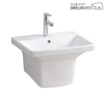 CL-353/CL353/세면대/일체형세면기/반다리세면기/대림바스/대림세면기/원홀/부속포함, 수동, I자트랩 (바닥배수), 대림정품폽업/트랩