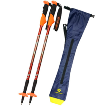 버먼트 히게아 3단 등산스틱 2p + 시코 스틱 파우치 세트, 등산스틱(오렌지), 파우치(네이비)
