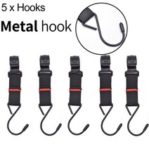 캠핑 악세서리 2022 새로운 야외 캠핑 accesorios 텐트 클립 이동식 스토리지 후크 장비 교수형 스틸 s 후크, l(금속 후크 5개)