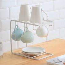 홈카페 컵 수납장 블랙 화이트 2종 에스프레소잔 컵걸이 머그컵정리 그릇정리대 커피머신 커피머신용품 인테리어소품 티잔 커피잔 머그잔 접시 그릇 수납