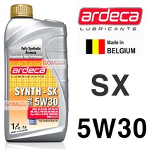 ARDECA (아르데카)씬스 SX 5W30(1L) 100% 합성엔진오일 가솔린 디젤 API SN 벤츠 BMW 포르쉐 르노 겸용 엔진오일, 1개
