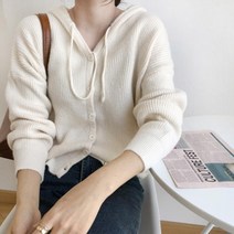 봄 가을 간절기 아우터 여자 단추 후디 가디건 5칼라