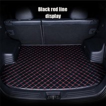 트렁크 매트 토레스 bmw 테슬라 맞춤 볼보 XC90 2015 2020 미끄럼 쉬운 깨끗한 트렁크 매트, 01 Black red line