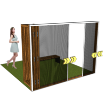 제로피아 폴딩도어용 자바라 주름방충망 한쪽형 양쪽형 정말쉬운설치 DIY, 편개형(외도어형), 블랙