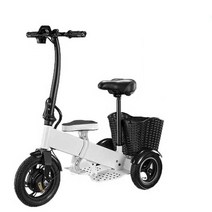 접이식전기자전거 통학용 미니 세발 전동 오토바이, 아이보리 12.5A