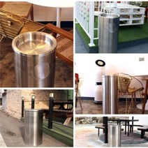 [오너클랜] 실외휴지통 재떨이 대형 500x720 141L 쓰레기통, 뚜껑타입:분리 모래형 타입