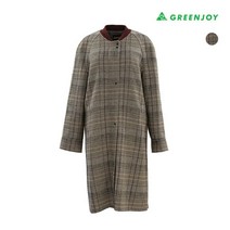 그린조이 여성 체크 방모 롱 코트