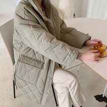 마이시즌 여성 마카롱 이불처럼 포근한 퀄팅 누빔 롱점퍼
