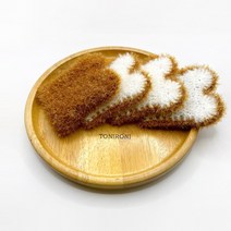 귀여운 식빵수세미 선물용 답례품 코바늘뜨개질, 식빵(갈색/크림색)