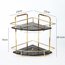 WARM가정용 세면대 화장실 정리대 모서리 골드프레임 2단 마블트레이 화장품정리대, M개