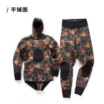 수영강사 슈트 서핑복 웻슈트 프리다이빙 잠수복 3-5MM 위장 낚시 슈트와 서핑 2 세트 남성 여성, XXL, 3mm