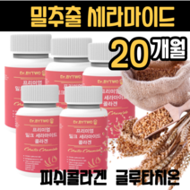 밀추출 세라마이드 밀크 피쉬 콜라겐 히알루론산 엘라스틴 프리미엄 세라 복합 기능성 티크 피부, 5통(20개월), 밀크 세라마이드