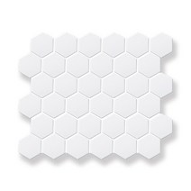 코토세라 포세린 헥사곤 화이트 모자이크 타일, 유광