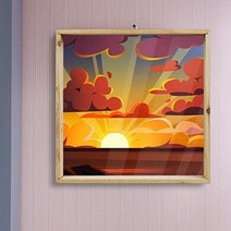 기타 바보사랑[꾸밈]우드프레임액자_해돋이일러스트(중형), 1.이미지