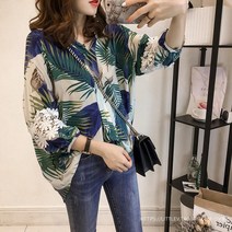 매력적인 세련된 귀여운 여자 블라우스 봄 가을 20222019 여름 프린트 긴팔 셔츠 여성용 blusas womens tops and blouses chiffon shirts