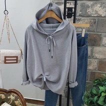 상상그이상 여성용 와플 후드 티셔츠 간절기 부드러운 소재 사이즈좋은 아우터안에 걸치기 좋은 컬러풀한 부드러운 촉감왕 니트티셔츠 데일리 무지 후드티