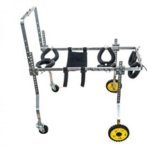 강아지휠체어 훈련 보행기 반려동물 노인 개 휠체어 장애인 사이즈 및 고양이 뒷다리 스쿠터 경량 애완 동물 파워 카, Four Wheels - L