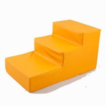 엔터펫 커버분리형 인조가죽 방수 강아지계단, 옐로우