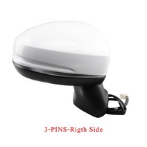 자동차인테리어 ZUK-자동차 사이드 미러 어셈블리 혼다 핏 재즈 2015 GK5 도어 Assy 램프 전기 접이식, 02 Right Side(3-PINS)