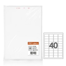 프로라벨 A4 100매 벌크 / 폼텍 호환 라벨지 / 백색 무광, 1팩, 40칸 PR7040