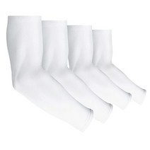 Kimasha 남성 및 여성용 자외선 차단 암 슬리브 4쌍 타투 커버 슬리브 UPF 50 암 커버 사이클링 러닝 야외 스포츠용 (화이트-4쌍)