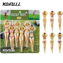 KOFULL 높이조절 플라스틱 골프티 캐릭터 티꽂이 6P/12P 세트, 비키니걸 6p