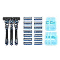 도루코 페이스7 프레시 7중날 면도기 3개 + 면도날 14개(장착날 포함) + 올인원 에센스 2ml 5개, 1set