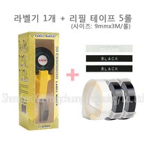 C101 또각이 라벨 메이커 리필 테이프 5롤 세트, 옐로우