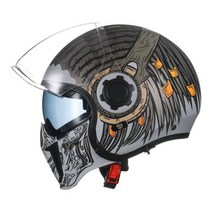 남성용 스팀펑크 오토바이 헬멧 내마모성 모토크로스 마스크 낙하 방지 머리 보호 풀 페이스 레이스 블랙, XXL_CHINA, OP12A-Ghost Debate